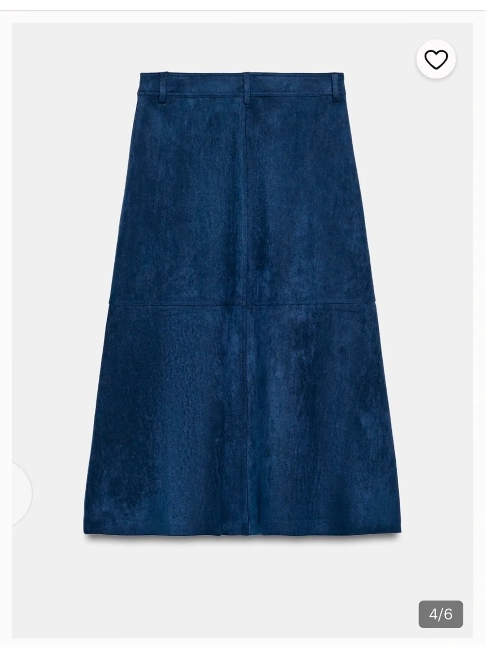 Zara Faux Suede Blue Maxi Skirt